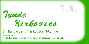 tunde mirkovics business card